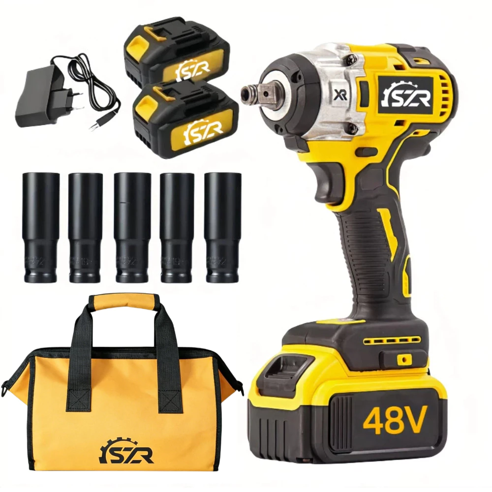 Parafusadeira Furadeira e Chave De Impacto 48v 02 Baterias Sem Fio Soquetes com Maleta Profissional 110v 220v