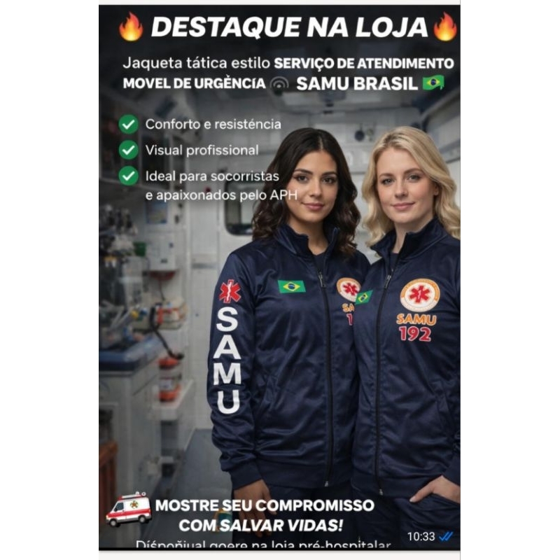JAQUETA SAMU 192 malha chimpa ,unissex. | Shopee Brasil