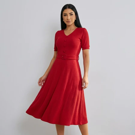 Vestido Mídi Godê Feminino Moda Evengélica