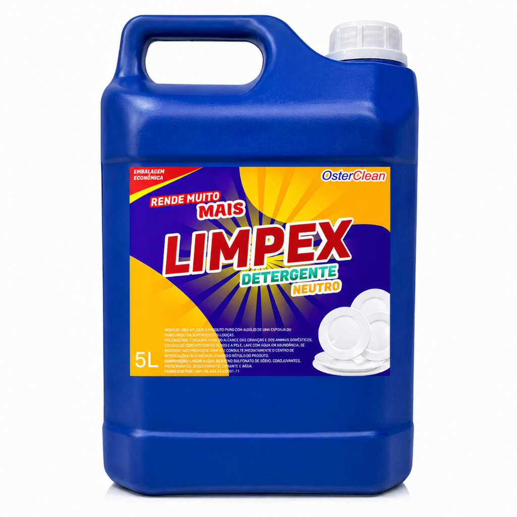 Detergente Neutro Limpex 5L pH Neutro Alto Poder Desengordurante Rende ...