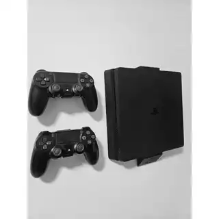 Suporte De Parede Para Ps4 Slim Ou Ps4 Fat + Suportes Para Dois Controles Novidade Playstation