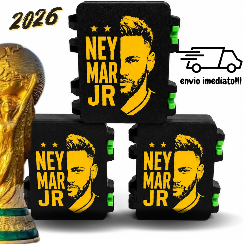 Caixa Porta Figurinha p/ Álbum Copa do Mundo 2026 - NEYMAR JR - Estojo Organizador de Figurinha