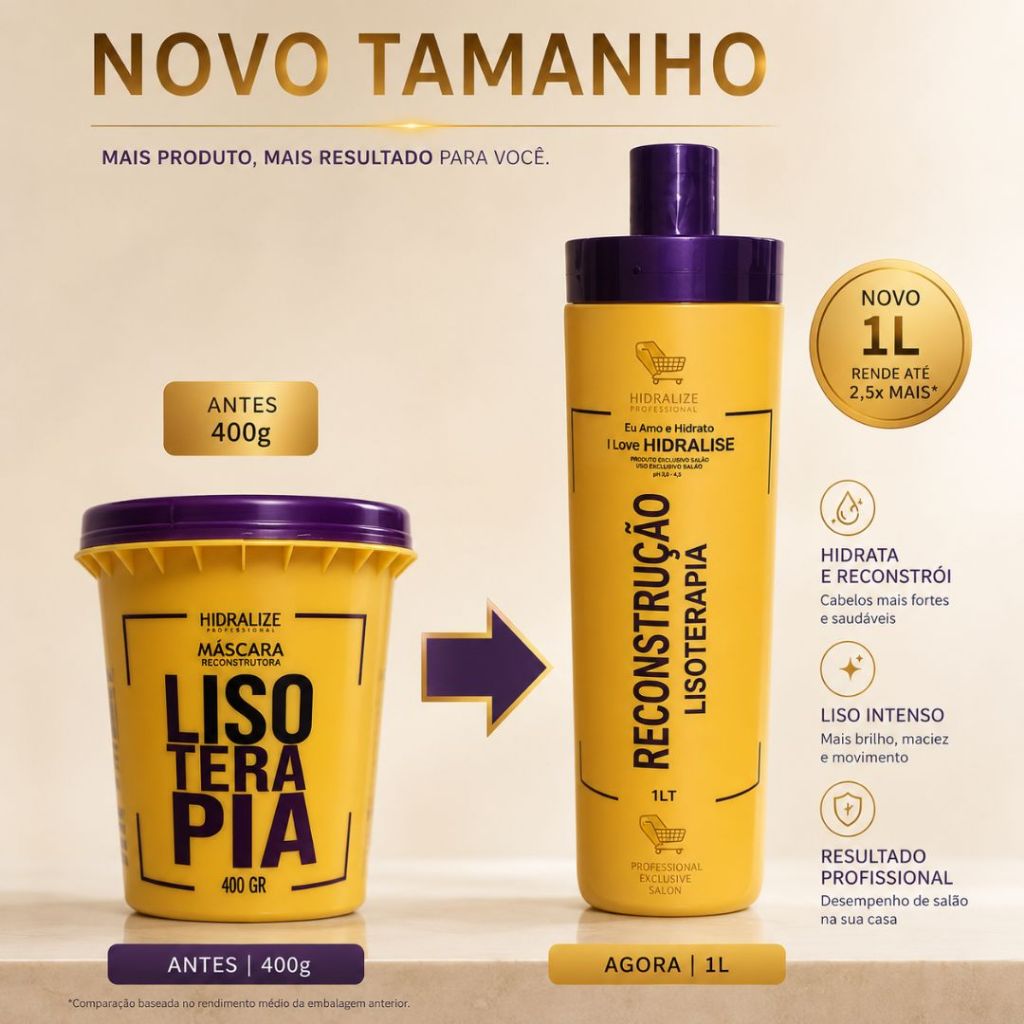 Máscara De Hidratação Reconstrução Capilar Lisoterapia Hidralise