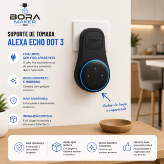 Suporte de Tomada para Alexa Echo Dot 3