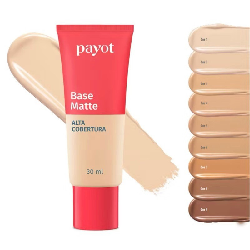 OI HELLO LOJA - Base Matte Payot Alta Cobertura 30ml Cherrie Nova Boca Rosa