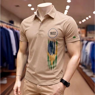 Polo Brasil 1822 Masculina Independência Casual Algodão Piquet Estilosa