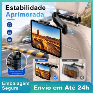 Suporte Para Celular E Tablet Carro Encosto Cabeça Traseiro Rotação 360 Ajustável Telescópico