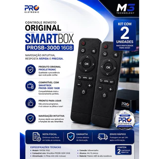 Controle Remoto Box Tv Proeletronic Smart Tv - 2 Unidades