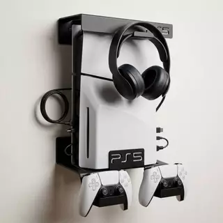 Suporte de Parede PS5 Playstation 5 Slim Fat Organizador Console Suporte Controle Headset Setup
