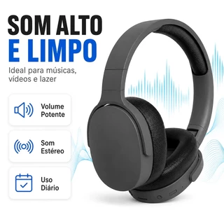 Fone de ouvido Headphone Bluetooth Sem Fio Academia Corrida Treino Over-ear Headset Graves Potentes com Microfone