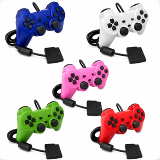Controle Joystick Analógico Double Shock Com Fio Colorido Compatível Psone Playstation 2 Play2 Ps2