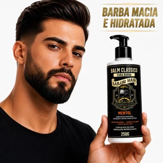 Balm para Barba Mentol 250g Sailor Hair | Hidratação Profunda, Fixação Leve e Barba Macia