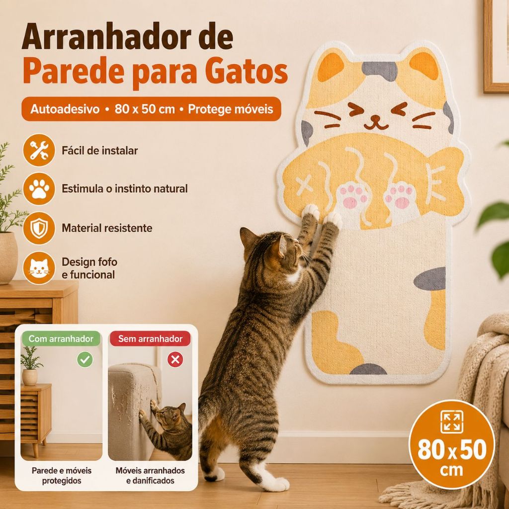 Arranhador Autocolante de Parede