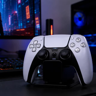 Controle Sem Fio Compatível com PS5 Bluetooth, 1000mAh, Vibração, Giroscópio 6 Eixos, USB-C