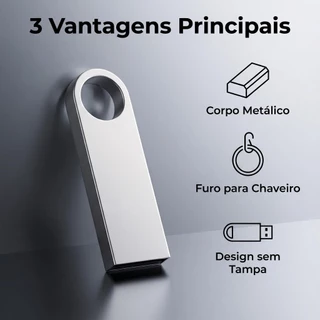 Pen Drive Metálico DataTraveler SE9 USB 2.0 Rápido para Transferência de Arquivos 8GB a 256GB