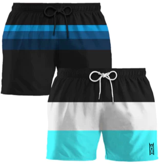 Kit 2 Bermudas Shorts Masculino Tactel Mauricinho Praia Barato Esporte Secam Rápido P ao XG