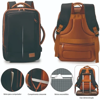Mochila unisex, reforçada, à prova d'água, estendida, (adequada trabalho diário, viagens curtas)