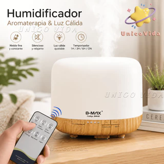 Umidificador 500ML para Quarto com Névoa Suave, Luz LED e Aromas | UnicoVida