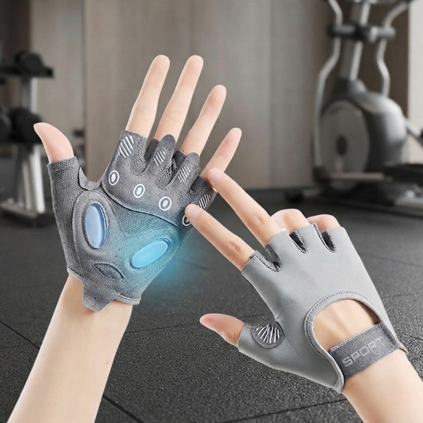 Luva de Academia Meio Dedo Antiderrapante para Musculação e Fitness Mais Click