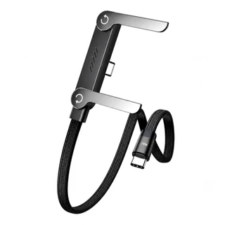 Cabo Carregador Usb-c Com Suporte Dobrável Resistente Nylon