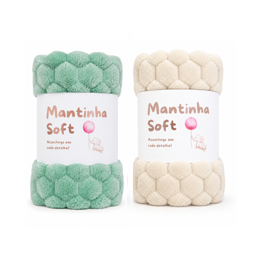 Kit 02 Mantas Cobertor Bebe Tartaruguinha Macia Quentinha