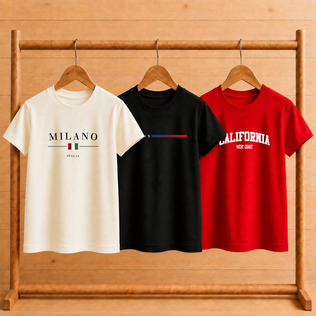Kit 3 Camisetas Infantil Juvenil (4 ao 16 várias cores)
