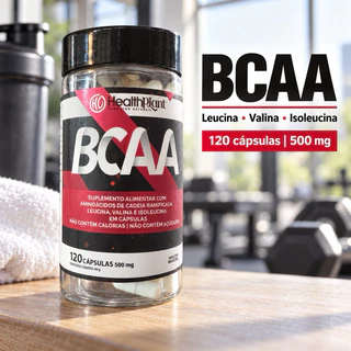 BCAA com Leucina, Valina e Isoleucina – 120 Cápsulas de 500mg