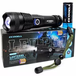 Lanterna Tatica Militar Led P50 Longo Alcance Usb Ecooda EC6201