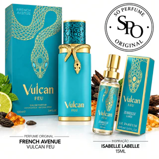 Perfume Árabe Vulcan Feu Secret's Parfum 15ml - Fragrância Marcante, Elegante, Alta Fixação