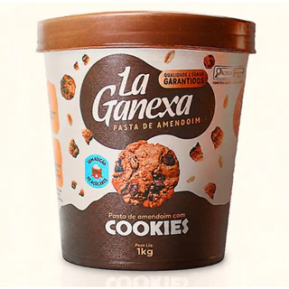 Pasta de Amendoim La Ganexa Cookies Cream 1kg Sem Glúten