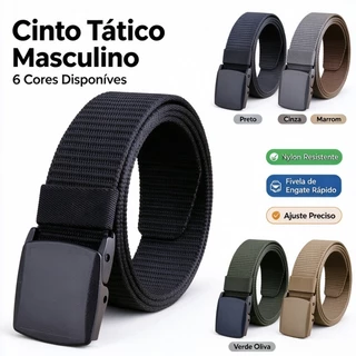Cinto Tático Masculino de Nylon – Resistente, Ajustável e com Fivela de Engate Rápido