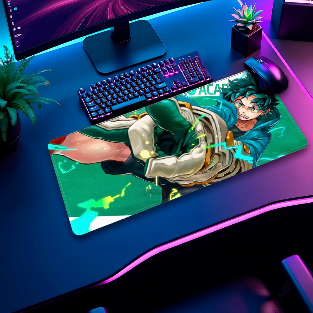 Mouse Pad Setup Gamer Anime Popular Vários Tamanhos Antiderrapante Borda Costurada Estampado