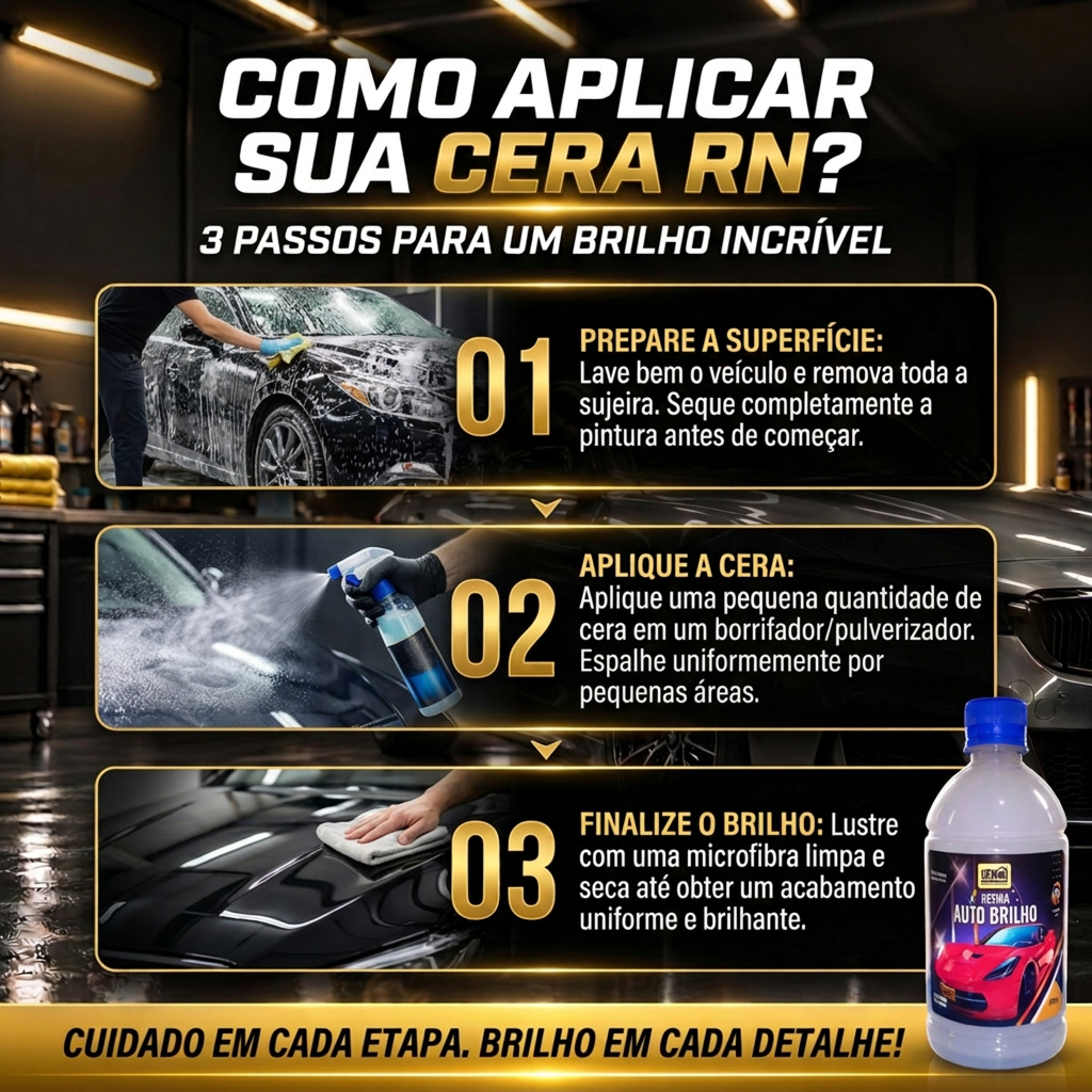 Kit 6 Cera Líquida Automotiva Carnaúba 500ml