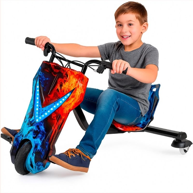 Triciclo Patinete Elétrico 250W - Triciclo Elétrico com Capacete e ...