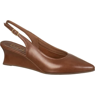 Scarpin Feminino Slingback Anabela Bico Fino Fivela Lateral Salto Cunha Baixo Elegante Loren GiGiL em Oferta na Shopee