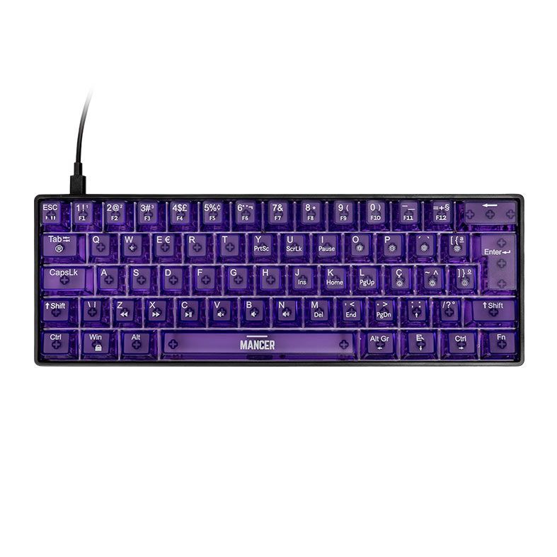 Teclado Magnetico Mancer Amethyst, RGB, Preto e Roxo, MCR-AMTY