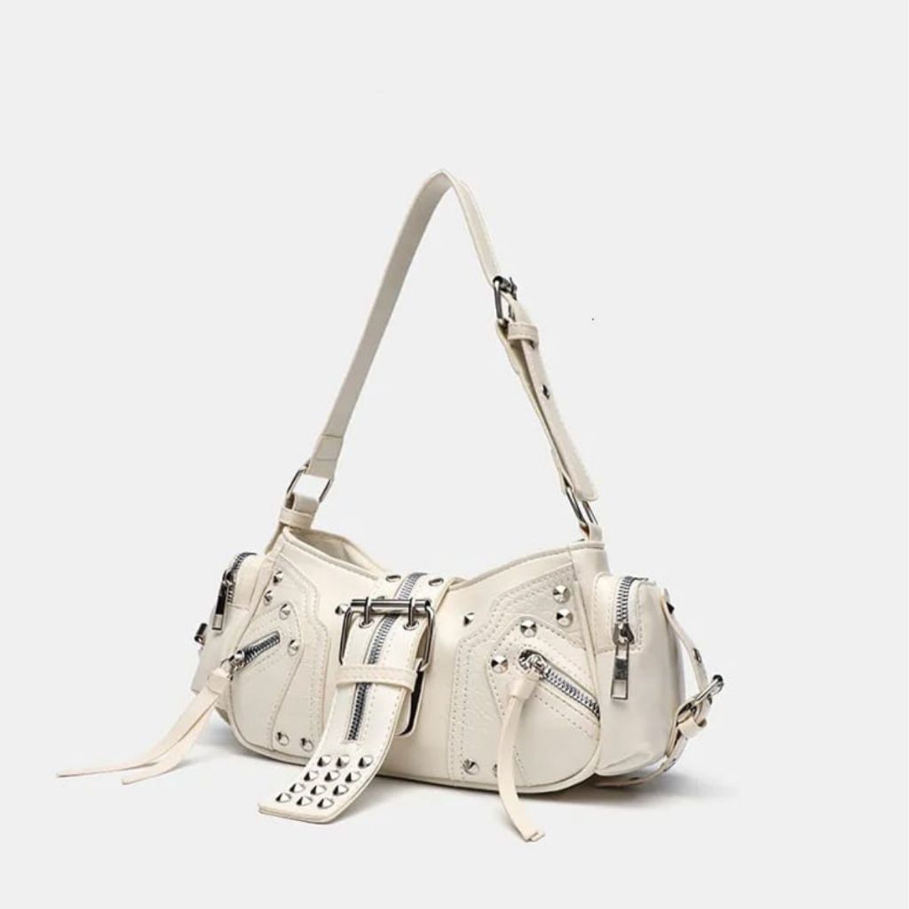 Bolsa Feminina De Ombro Shoulder Bag Rock Punk Y2K com Tachas