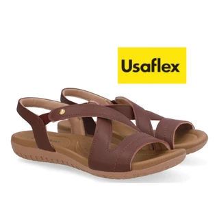 Sandalia Feminina Usaflex em couro calce facil ortopédica anatomica REF:RI804 em Oferta na Shopee
