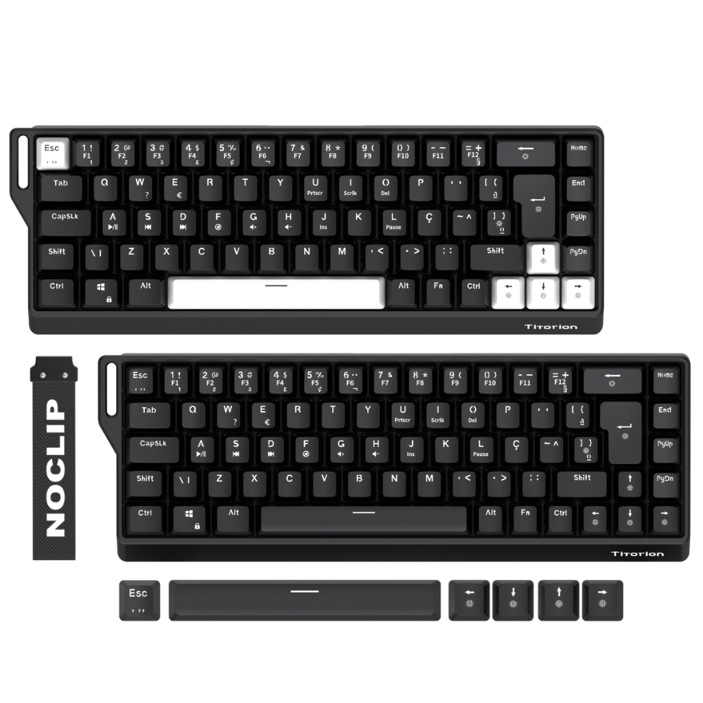 Teclado Gamer Magnético Noclip 60% Switch Huano com fio Hot Swap Led Rgb Preto Branco Titorion