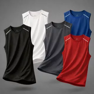 Kit 5 Regatas Camisetas Masculinas Dry Fit Lisa Sem Manga Academia Treino Corrida Verão Praia Gym M ao G3