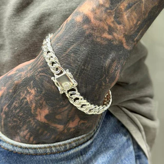 Pulseira Grumet Dupla 10 mm a Prata Legitima 925 Antialérgica