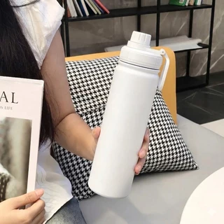 Garrafa Térmica 600ml Aço Inox Parede Dupla Mantém Quente e Frio Várias Cores Preto Branco Laranja