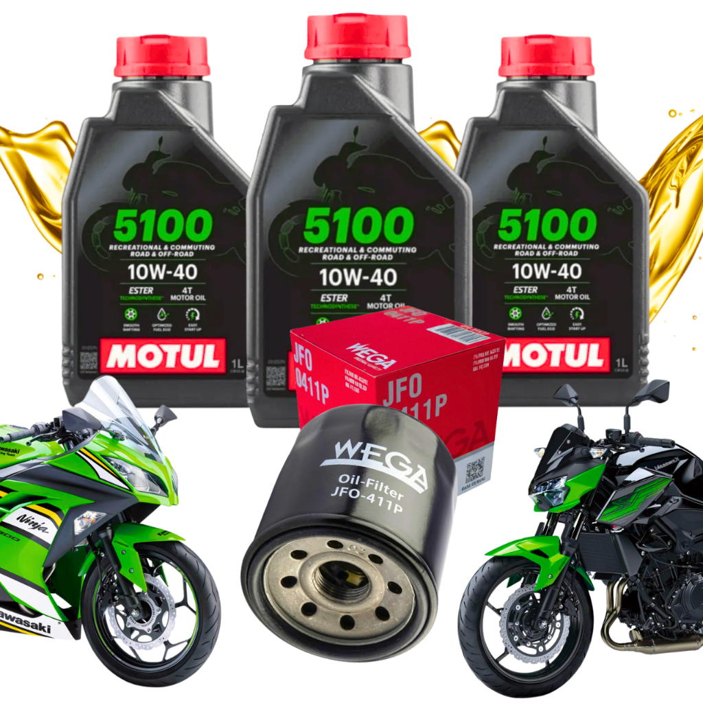 Kit Óleo 3L Motul 5100 10w40 + Filtro De Óleo Kawasaki Ninja 300