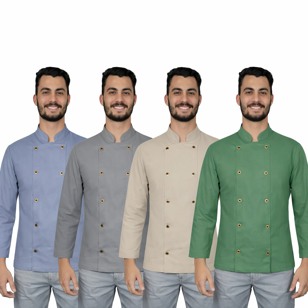 Dólmã chef de cozinha masculina Jeans