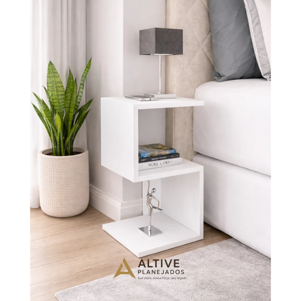 Mesa de Cabeceira Modelo S ou Z para Quarto ou lateral 100% MDF