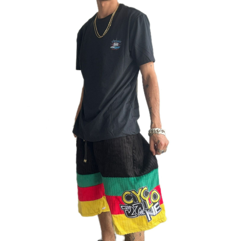 Kit Bermuda Da Cyclone Veludo Reggae New + Camiseta Algodão | Shopee Brasil