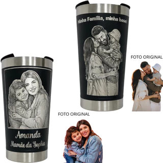 Copo Térmico Personalizado Foto e Nome Frase Gravação Laser