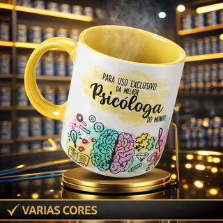 Caneca Psicologia Personalizada com Nome 325ml Presente Psicóloga Psicólogo Formatura