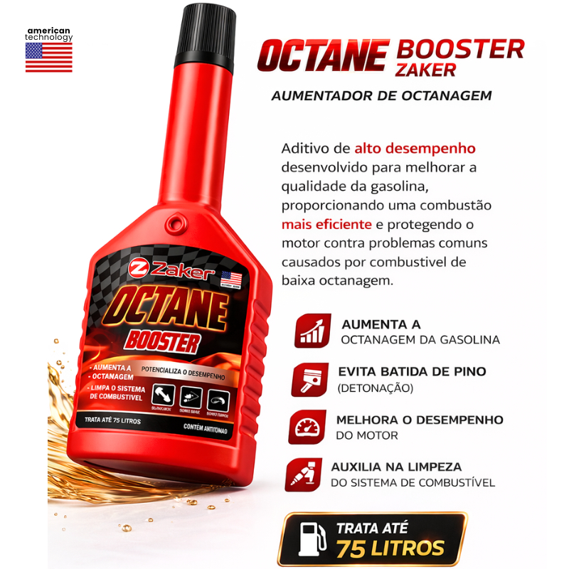 Aditivo Para Gasolina Zaker Power Octane Booster | Shopee Brasil