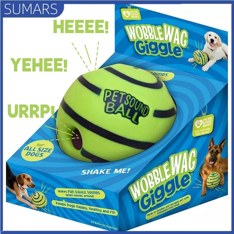 11/8cm Wobble Wag Giggle Brinquedo Interativo para Cães Durável e sem Pilhas com Ruídos de Riso